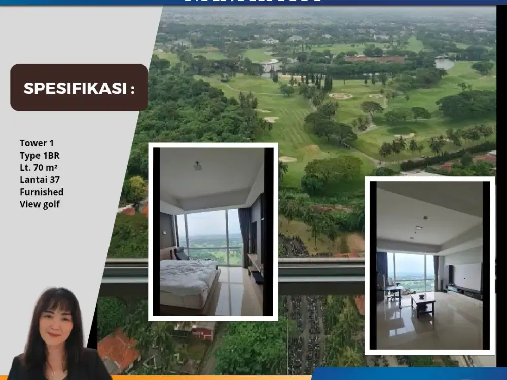 Apartemen U Residence Tower 1 View Golf Furnished Karawaci Tangerang
