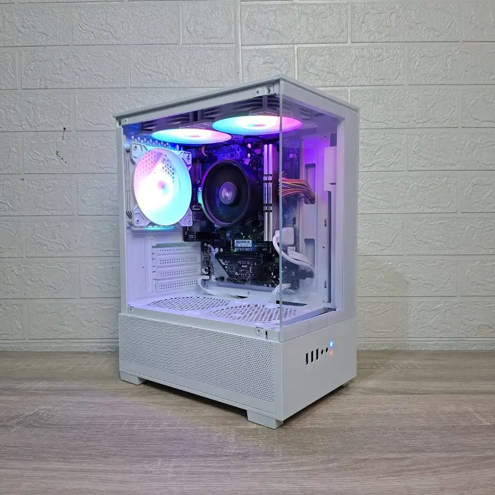 PC Gaming Ryzen 5 5600G Ram 16GB SSD 256GB Casing White + 3 Fan RGB