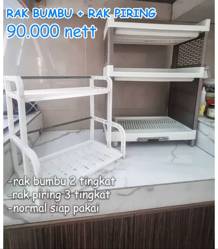 SET RAK DAPUR PIRING BUMBU SENDOK GARPU