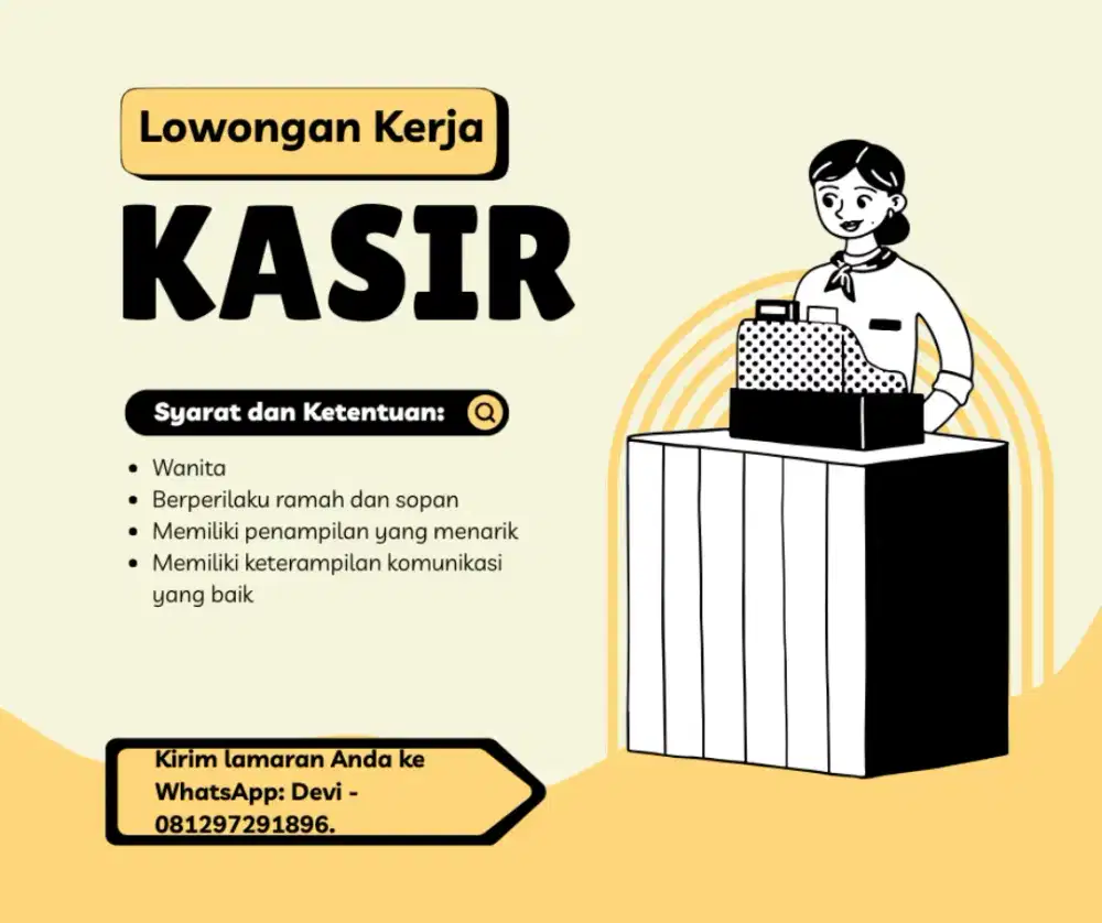 Lowongan kerja Sebagai Kasir