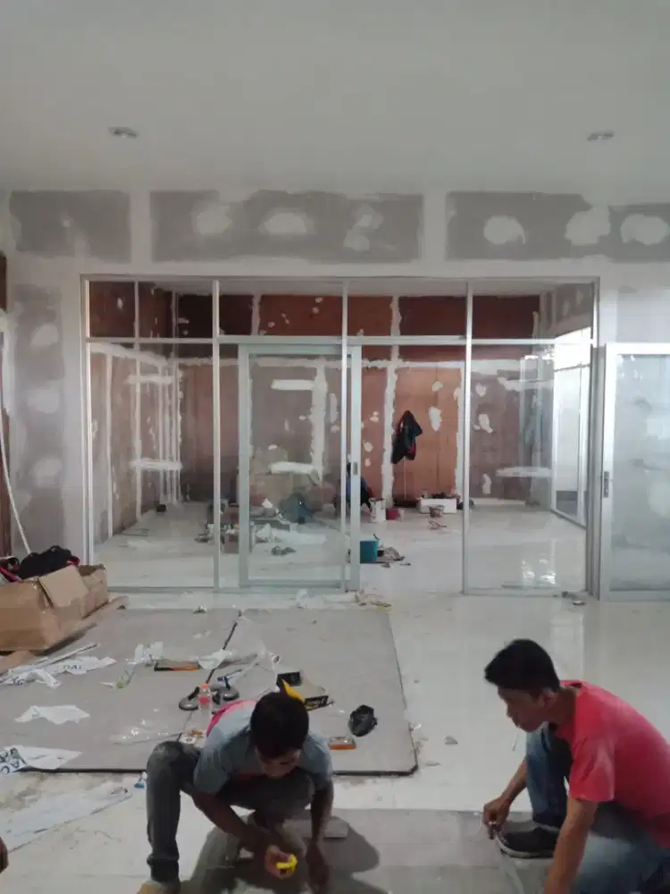 partisi gypsum,partisi kaca,plafon