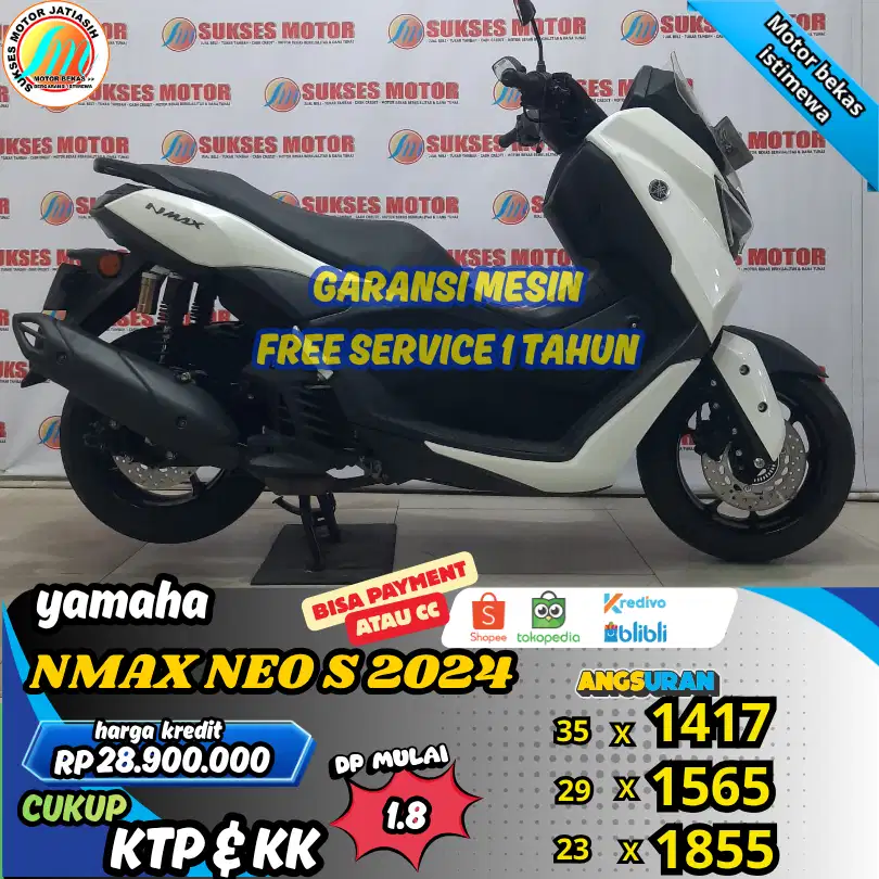 YAMAHA NMAX NEO S 2024 DP & ANGSURAN TERMURAH SYRT KTP&KK(SUKSESMOTOR)