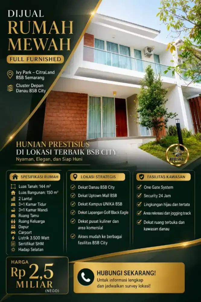 IVY PARK CITRALAND BSB SEMARANG FULL FURNISHED SIAP HUNI