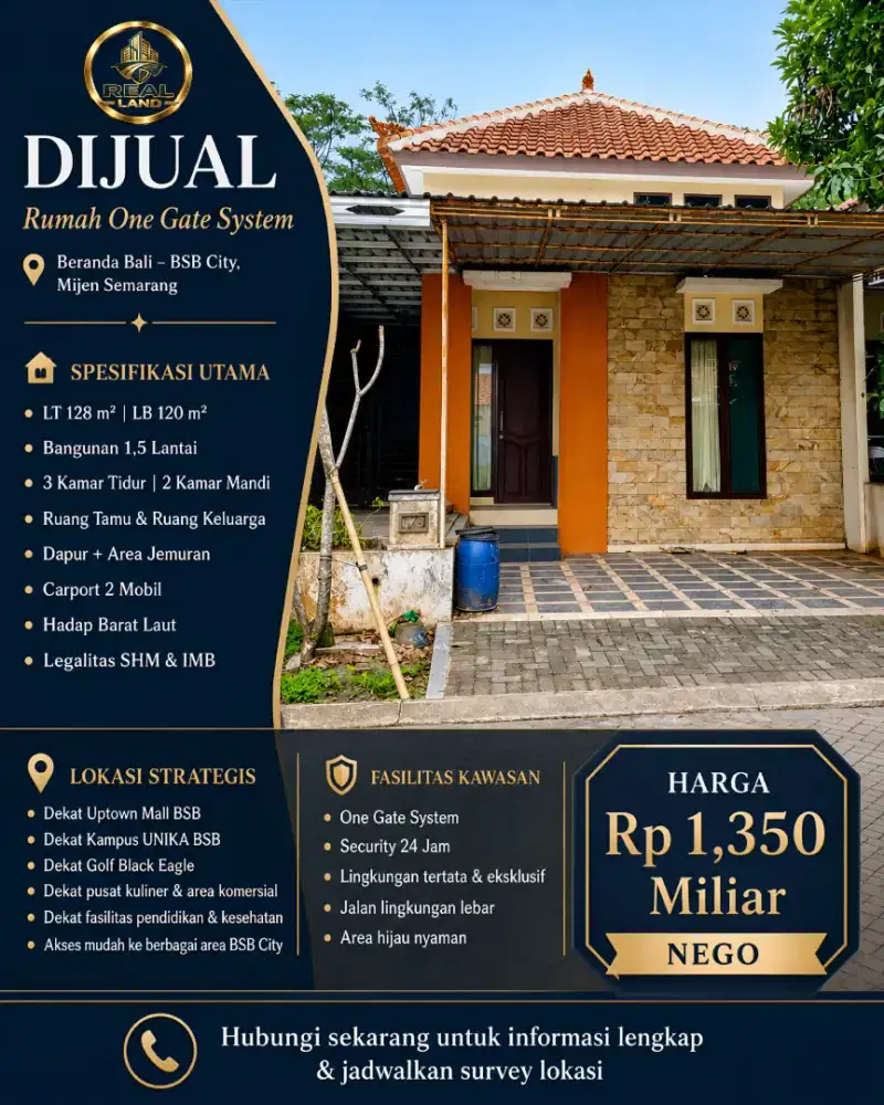 Rumah dijual di cluster beranda bali BSB SEMARANG
