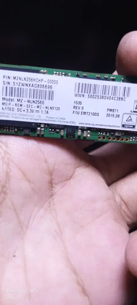 NVME SAMSUNG 256GB COPOTAN