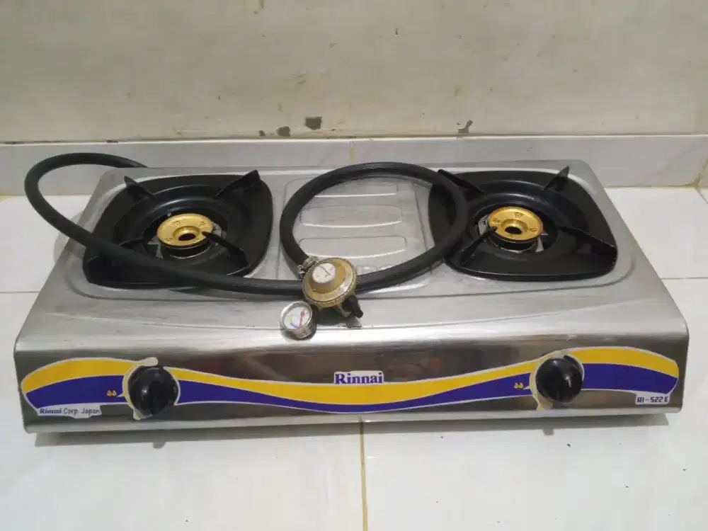 Kompor gas Rinnai 2 tungku + selang regulator