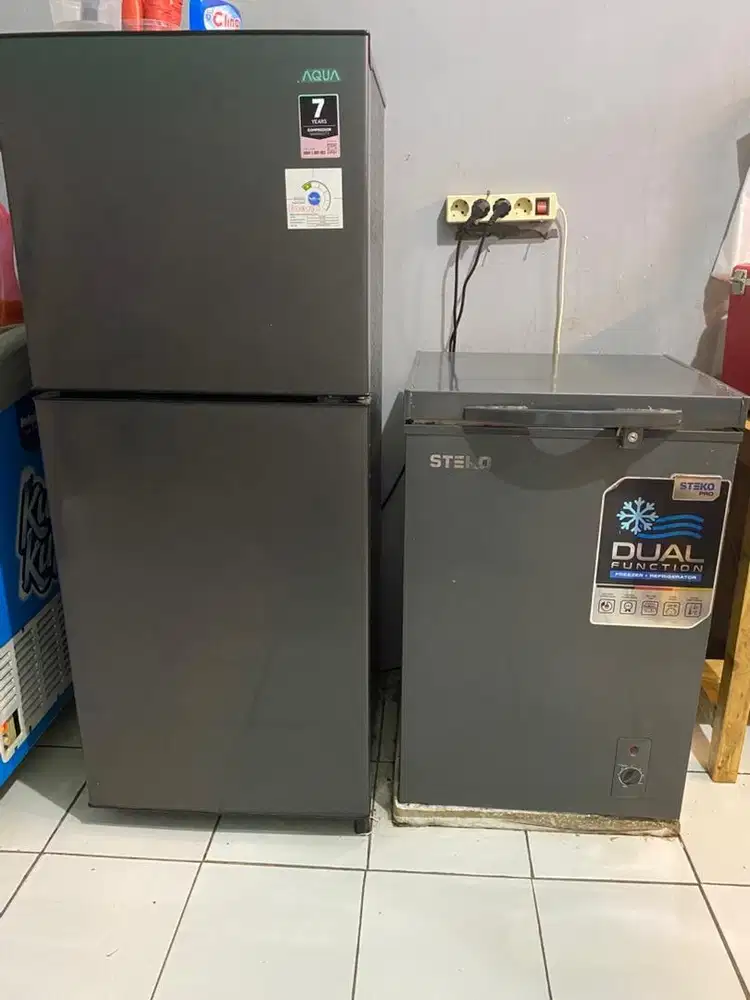 JUAL CEPAT! KULKAS AQUA 2 PINTU & FRIZZER STEKO