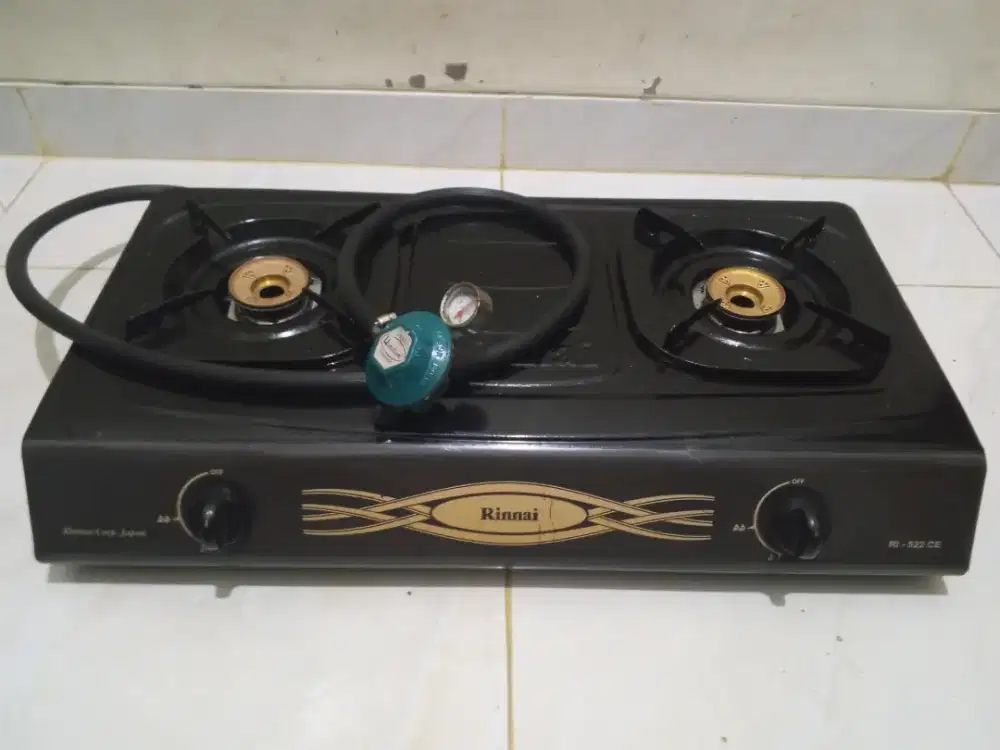 Kompor gas Rinnai 2 tungku + selang regulator