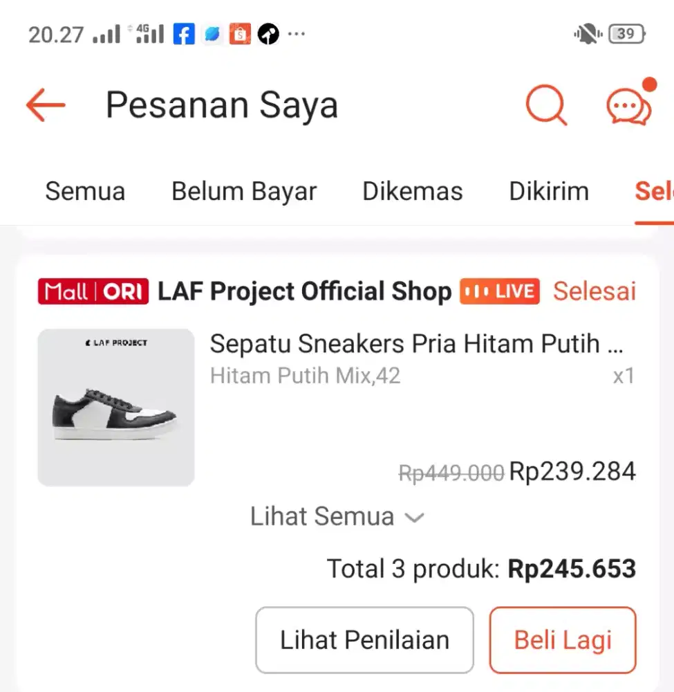 Sepatu ukuran 42