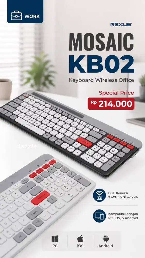 Keyboard wireless rexus KB02