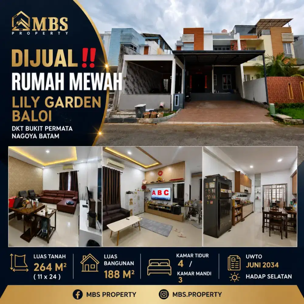 Dijual 
Rumah Mewah Lily Garden Baloi dkt bukit permata Nagoya Batam