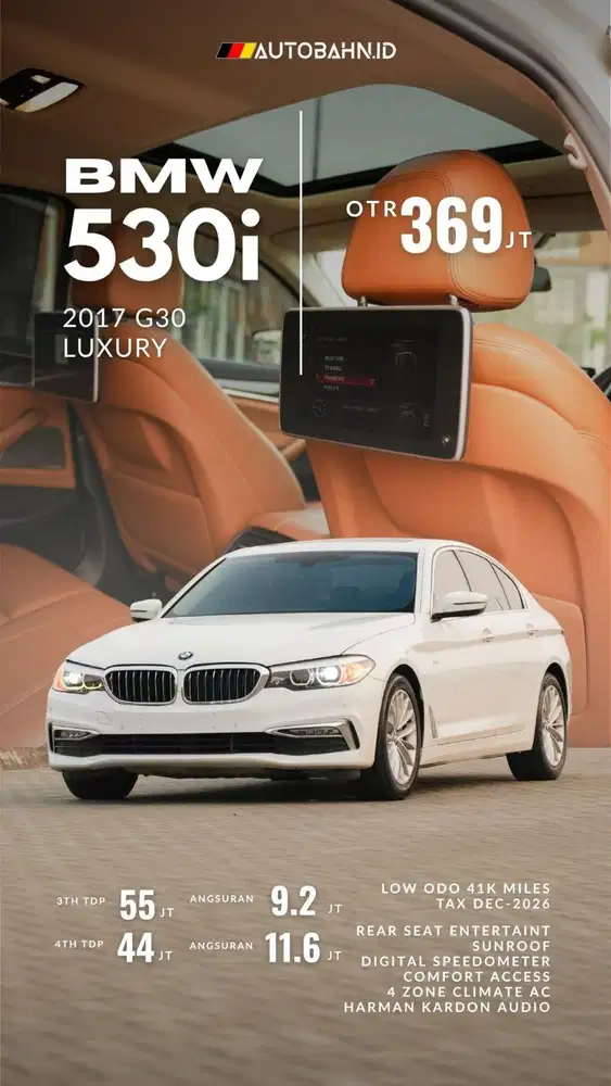 #Comfy & Powerful! BMW 530i Luxury 2017 White Full Spec!