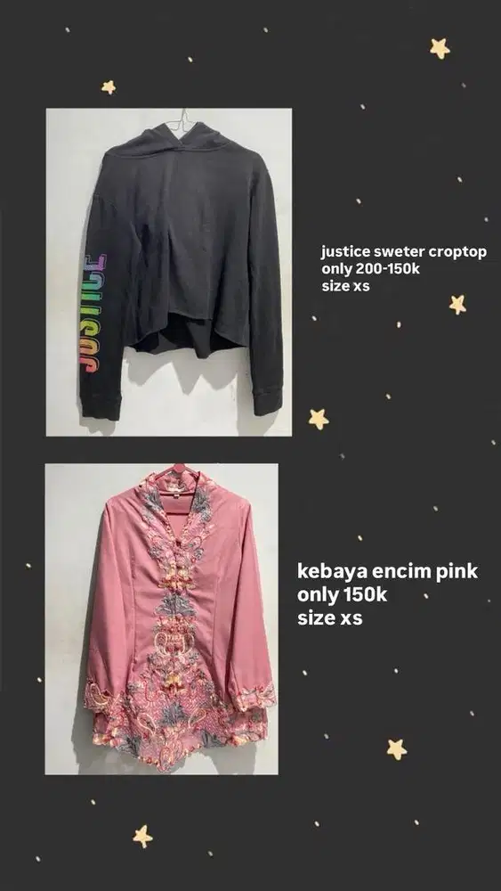 kebaya dan sweter merk justice