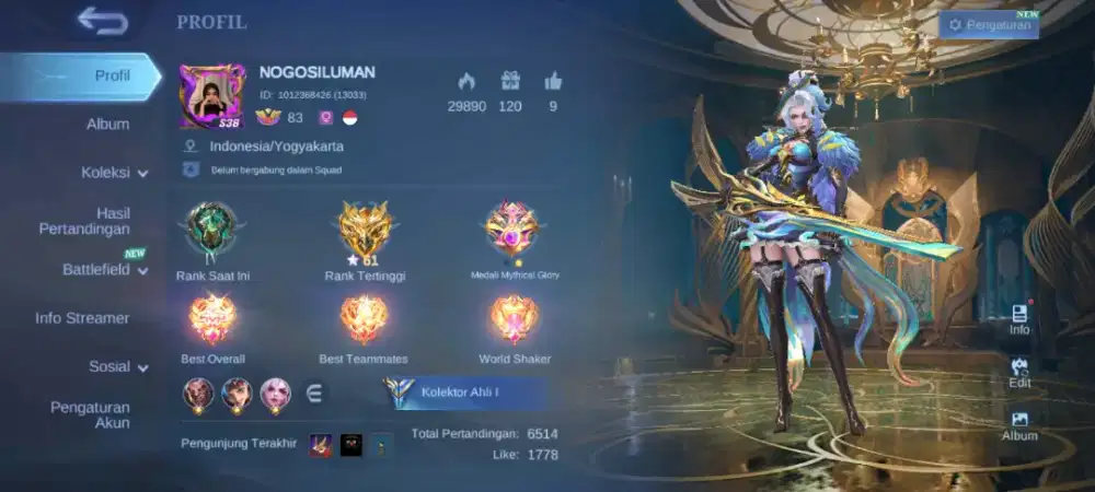 akun mobile legends recal tas tas