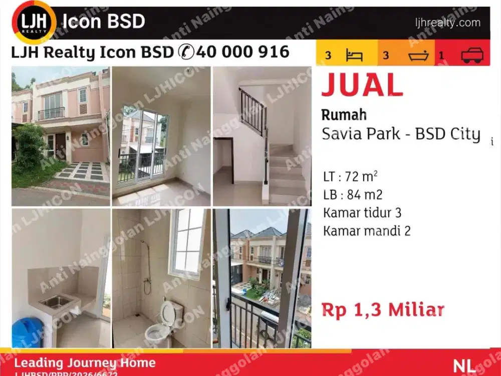 Rumah 2 lt di Savia BSD