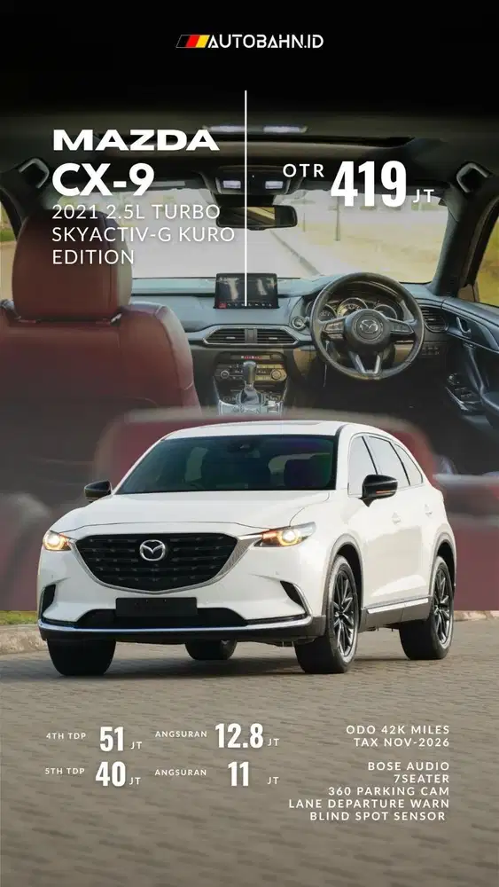 Mazda CX9 Kuro Edition Turbo 2.5L Skyactiv-G 2021 White cx-9 cx5 x1