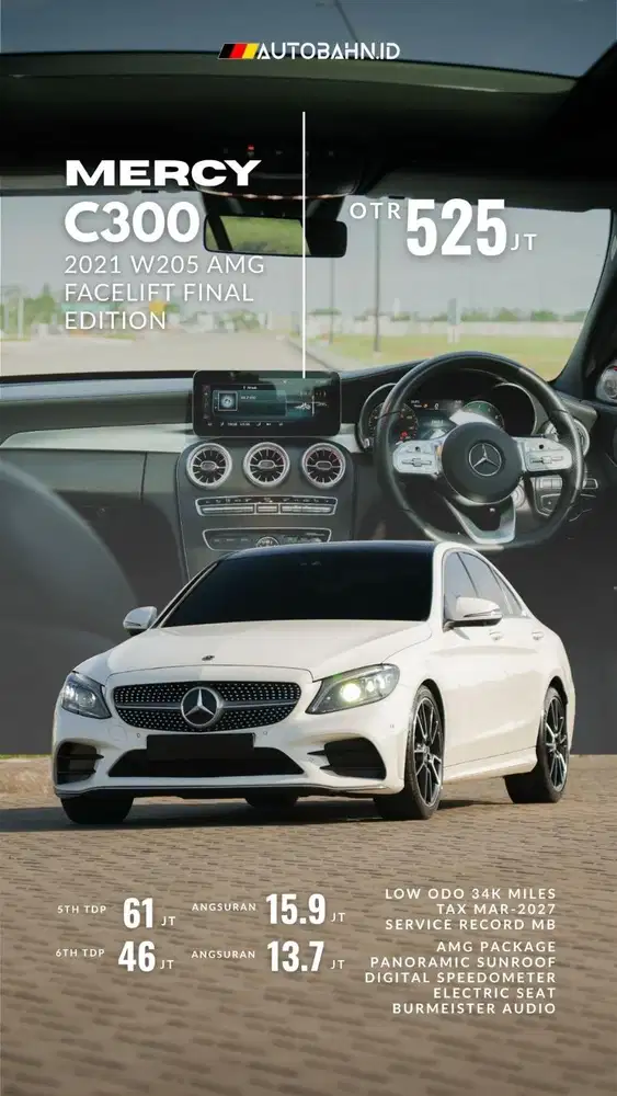 Mercedes Benz C300 AMG Facelift Final Edition 2021 Warranty 320i e350