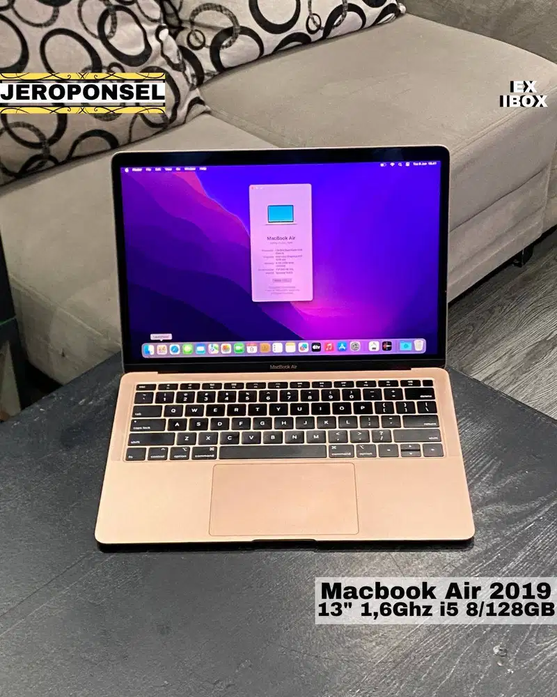 MACBOOK AIR 2019 128GB GOLD EX IBOX ORIGINAL GARANSI ADA MINUS