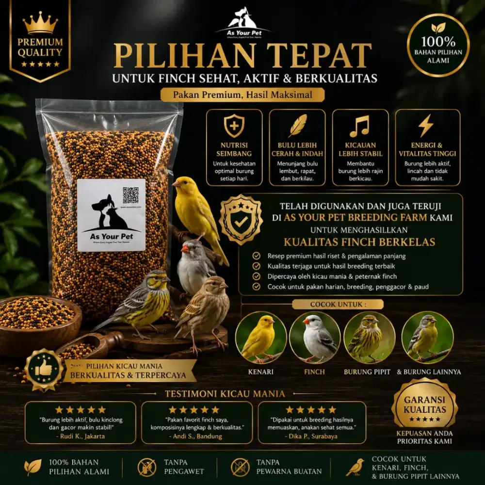 Pakan racikan mix premium as your pet kemasan 1 kg