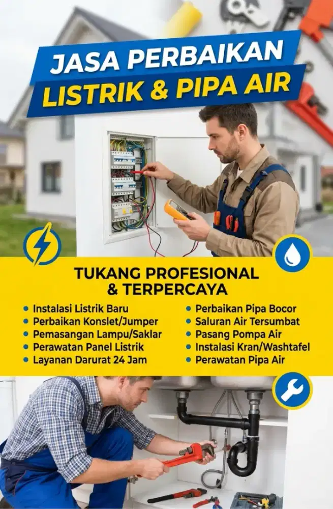 Jasa perbaikan listrik dan pipa air