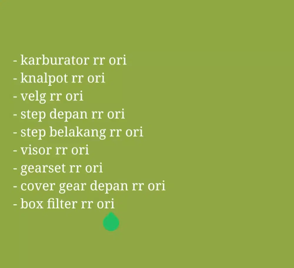 spare part ninja rr original copotan