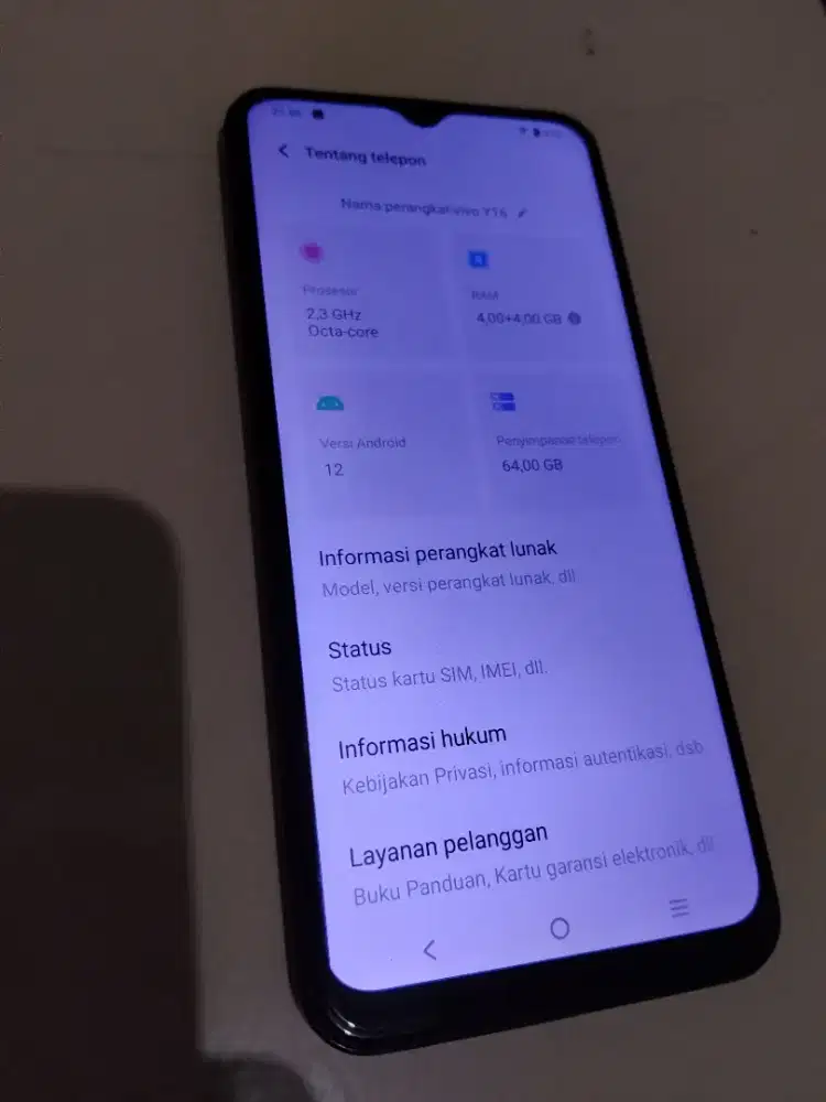 Vivo y16 ram 4+4/64
