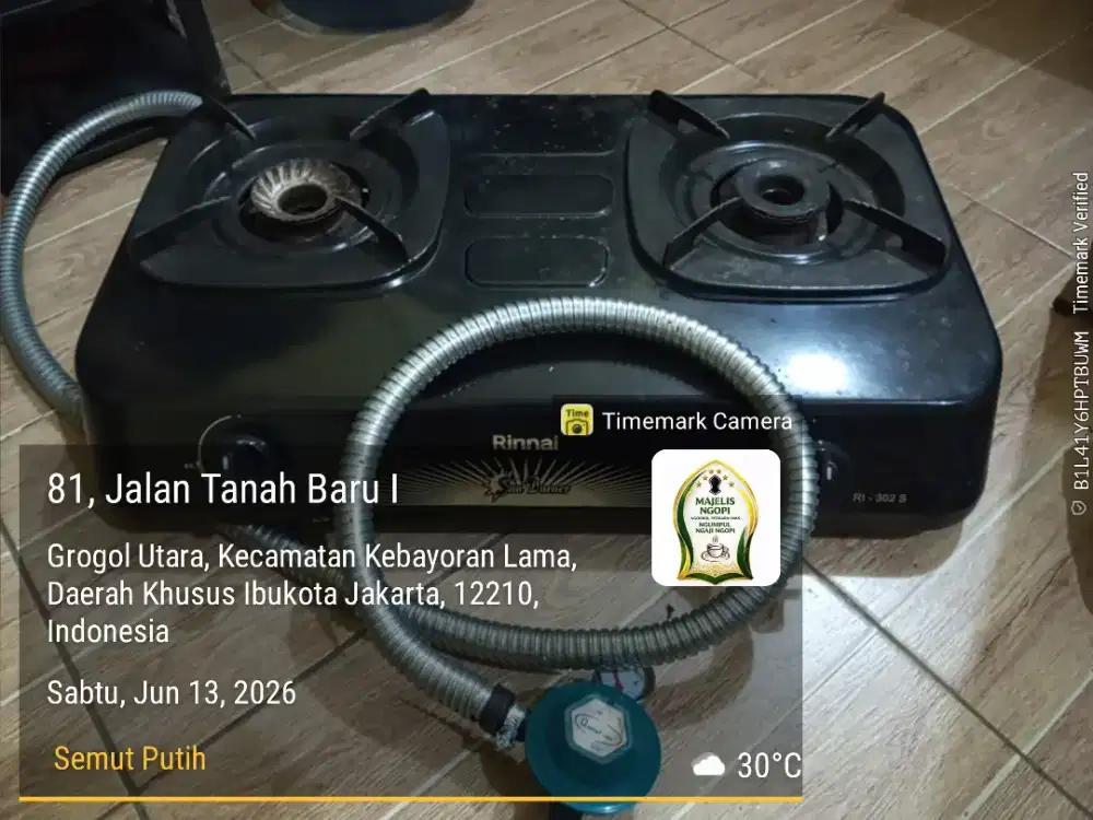 Dijual kompor Rinai RI-302 S+selang dan regulator