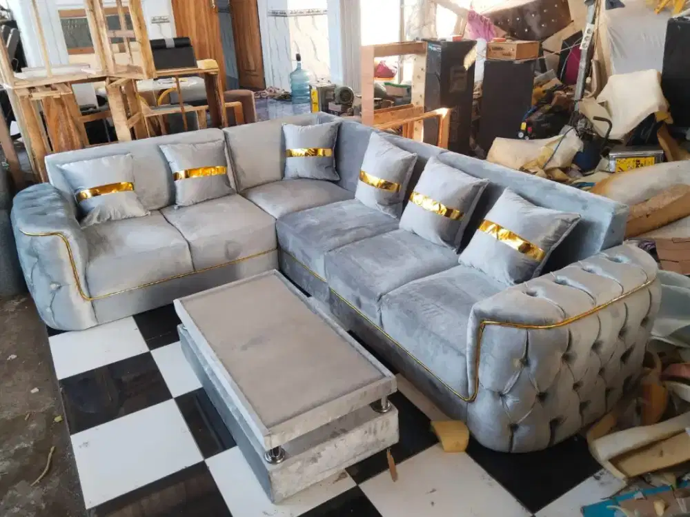 Sofa Sudut/Sofa L Kancing