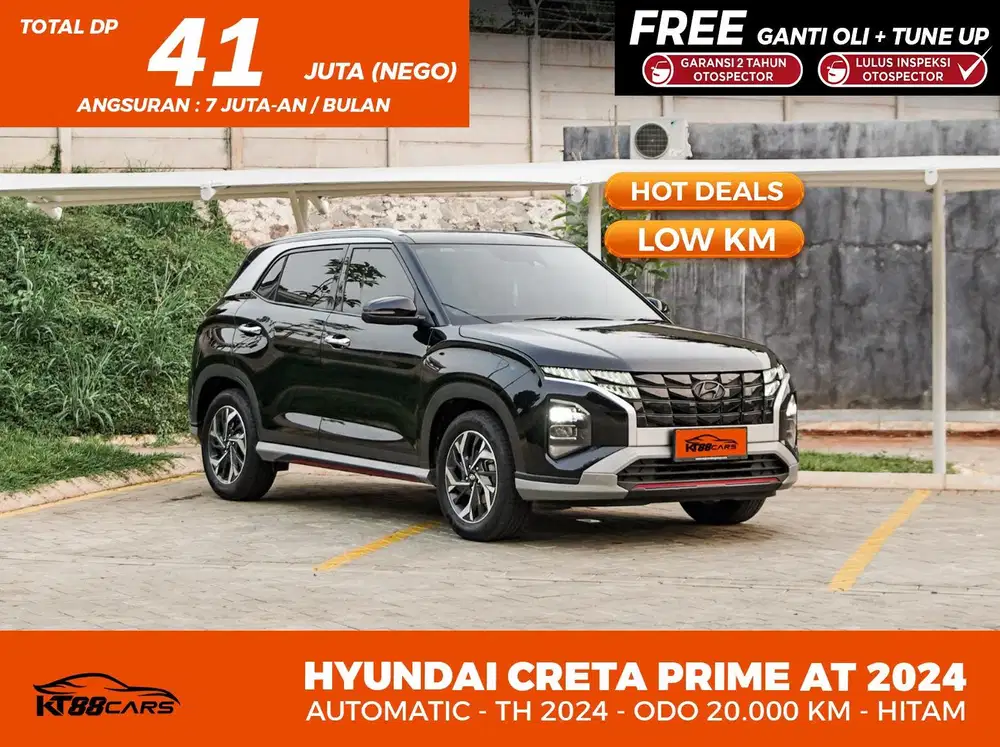 [BERGARANSI] HYUNDAI CRETA PRIME MATIC TAHUN 2024 GENAP LOW KM HITAM