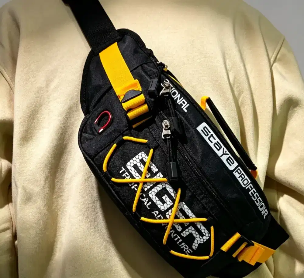 TAS SLEMPANG PRIA WAISTBAG BAHU, MODEL TERBARU.  Bisa COD!!