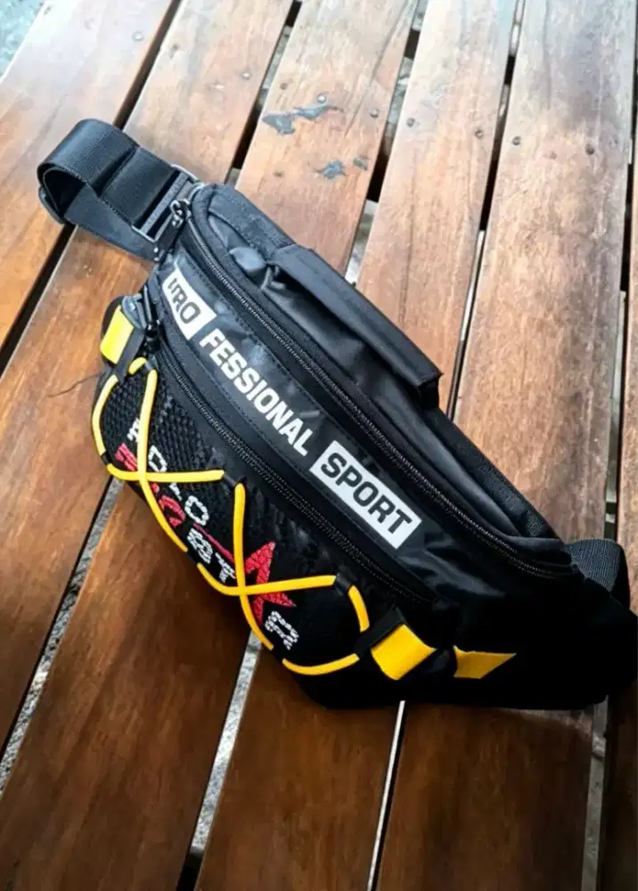 TAS SLEMPANG PRIA WAISTBAG BAHU, MODEL TERBARU.  Bisa COD!!