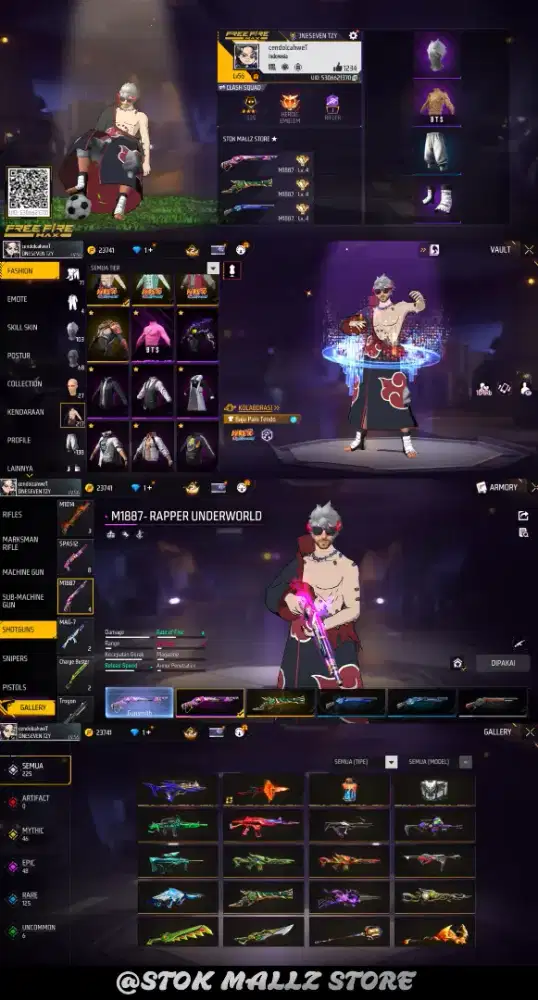 Jual akun ff spek GG