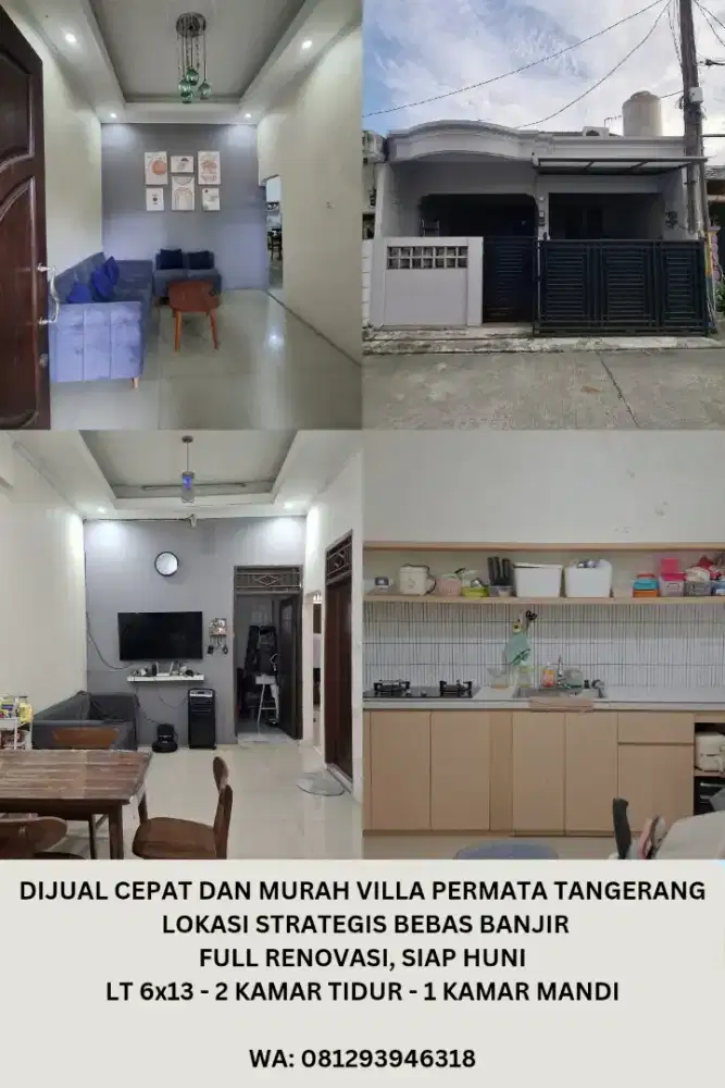Rumah Villa Permata Tangerang, Siap Huni, Semi-furnished