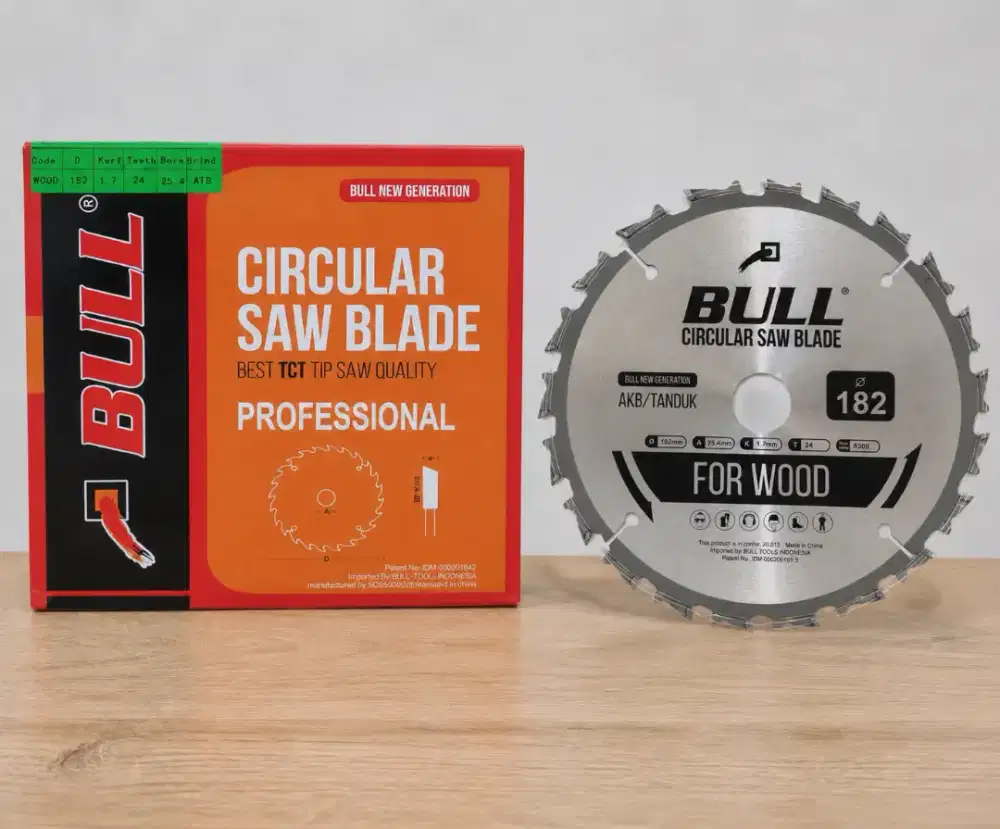 BULL mata circularsaw 7inci 24T TANDUK original