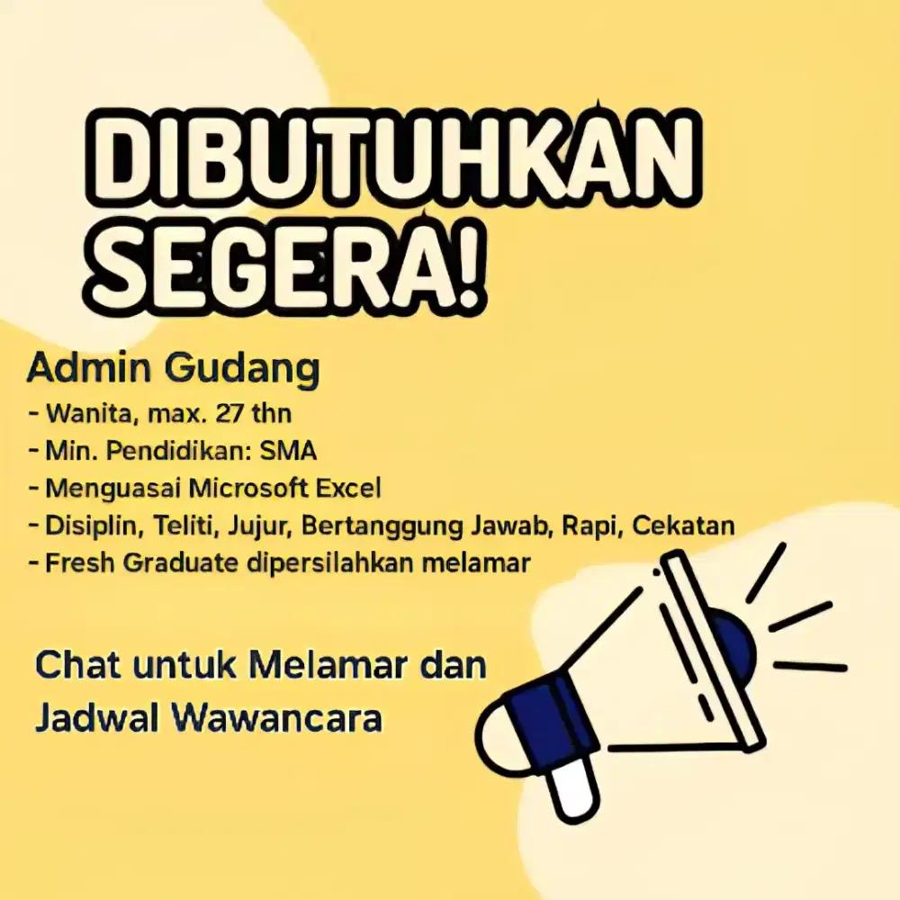 Staff Admin Gudang WANITA