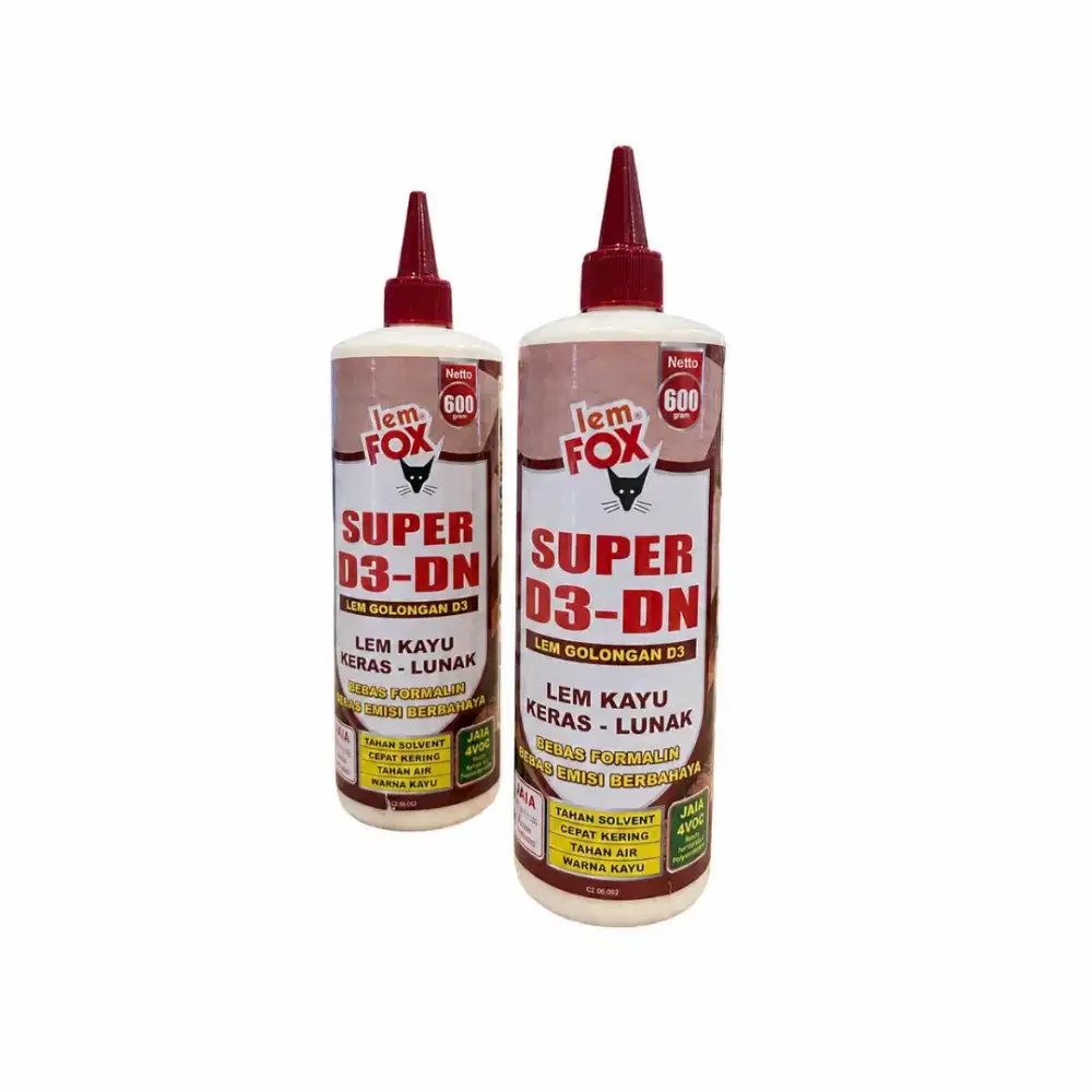 Lem Fox DN seper D3 600gram, untuk lem kayu, triplek dan sejenisnya