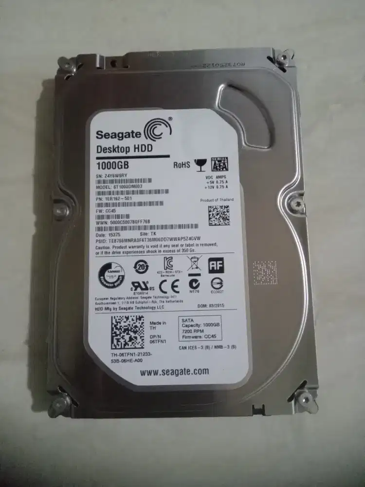 Hardis merk seagate 1000 gb