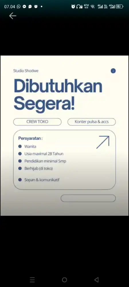 Lowongan kerja jaga toko khusus wanita