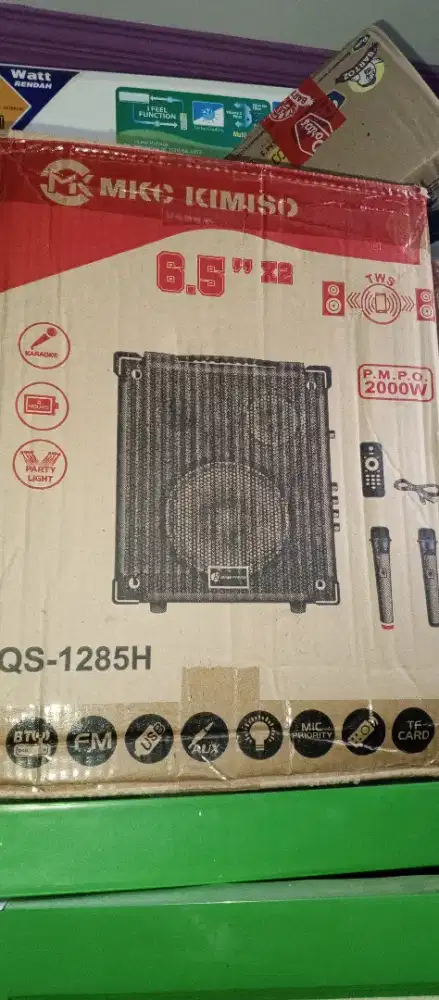 Speaker karaoke brain power + mic 2pcs