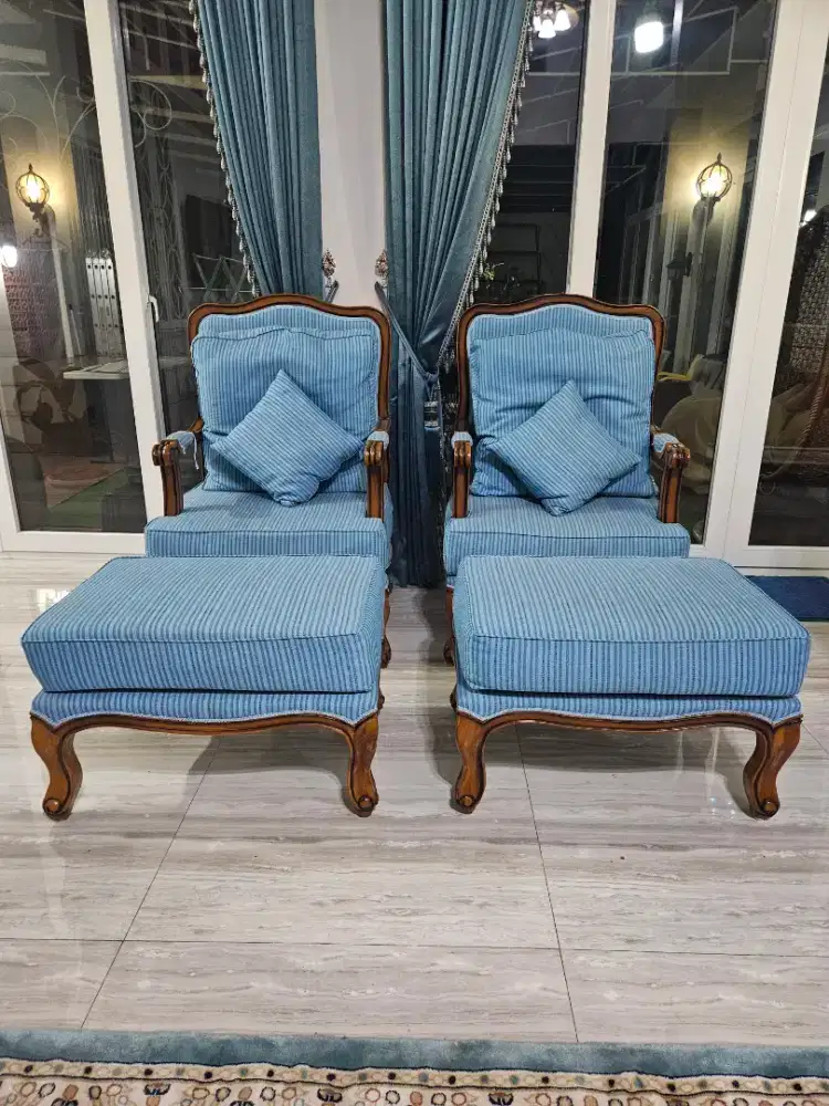 Sofa 1 seat X 4 Set plus 2  Pcs untuk slonjoran Kaki (Lazy Sofa) Jati
