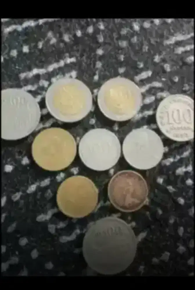 Dijual koin berbagai koin kuno, Rp 1000 Kelapa Sawit, 500, 100 langka