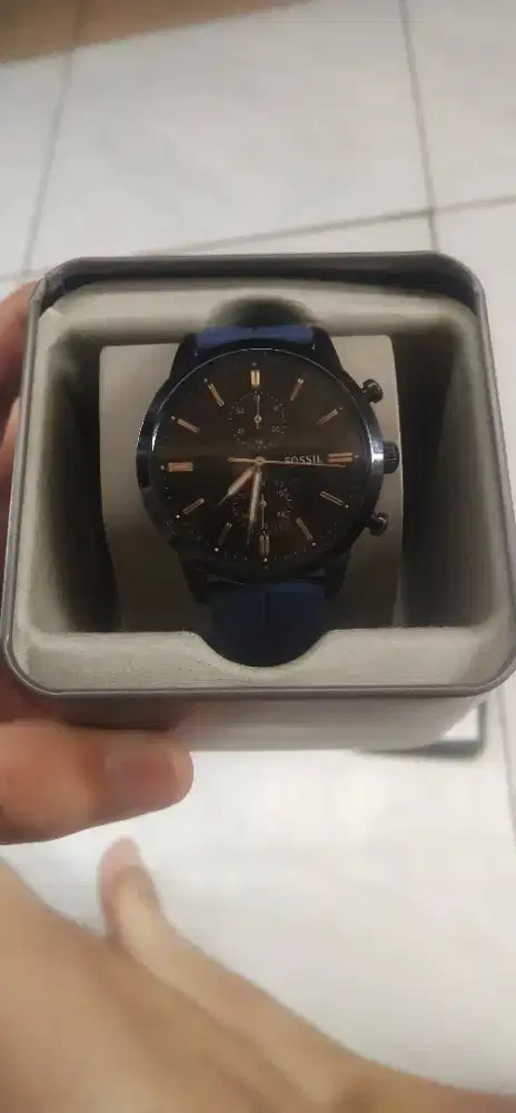 Jam Tangan Fossil FS5437 Chronograph Original + Box (Strap Pengganti)