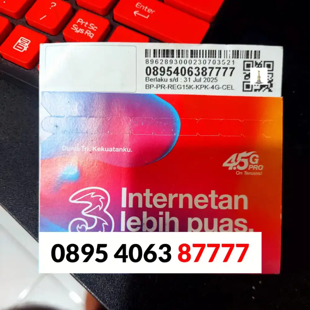 Nomor Cantik Tri Kwarted 7777 Kartu Perdana Tri Reguler