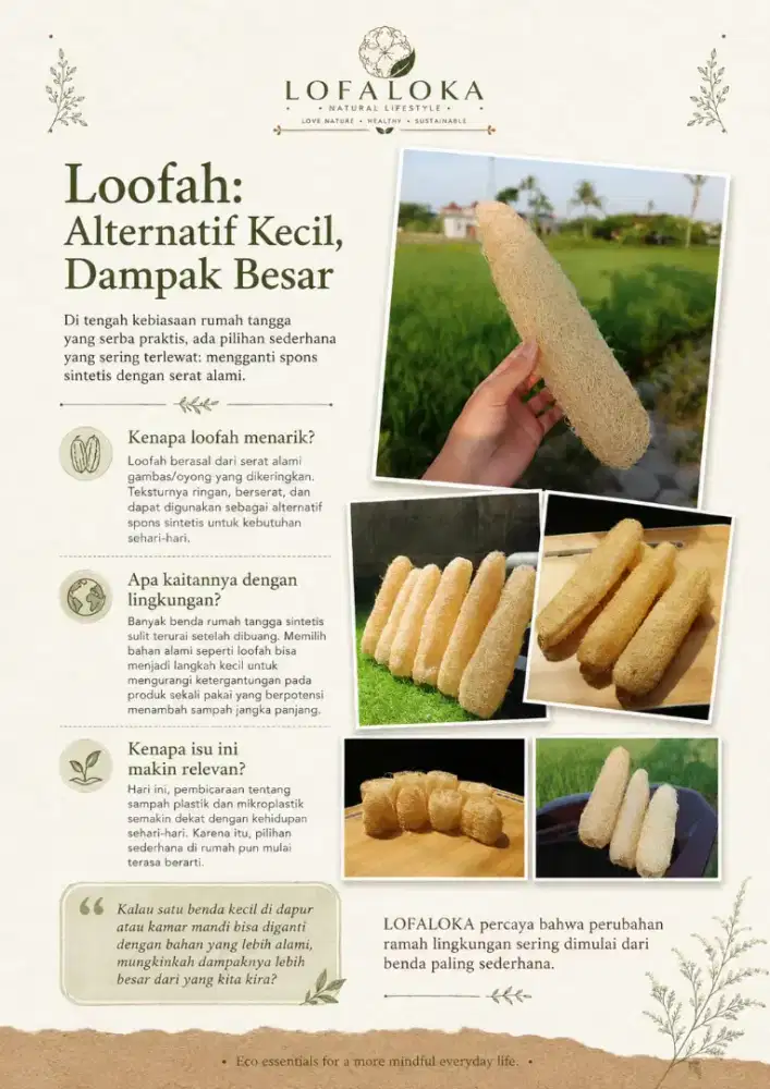 Loofah gambas alami