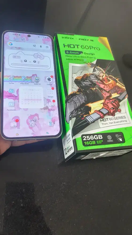 Infinix hot 60 pro lengkap silver