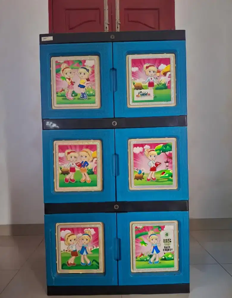 LEMARI PLASTIK 3 SUSUN 2 PINTU