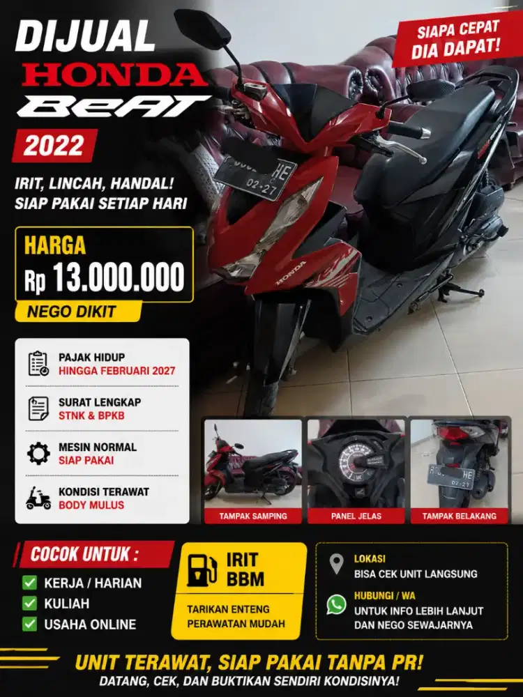 Dijual Cepat Motor beat 2022