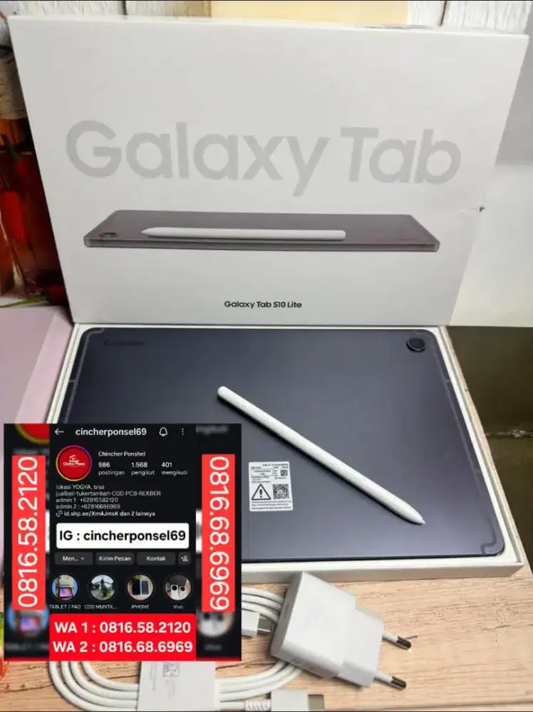 Jual tab Samsung S10 Lite 6/128 SEIN likenew garansi 2027 free adaptor