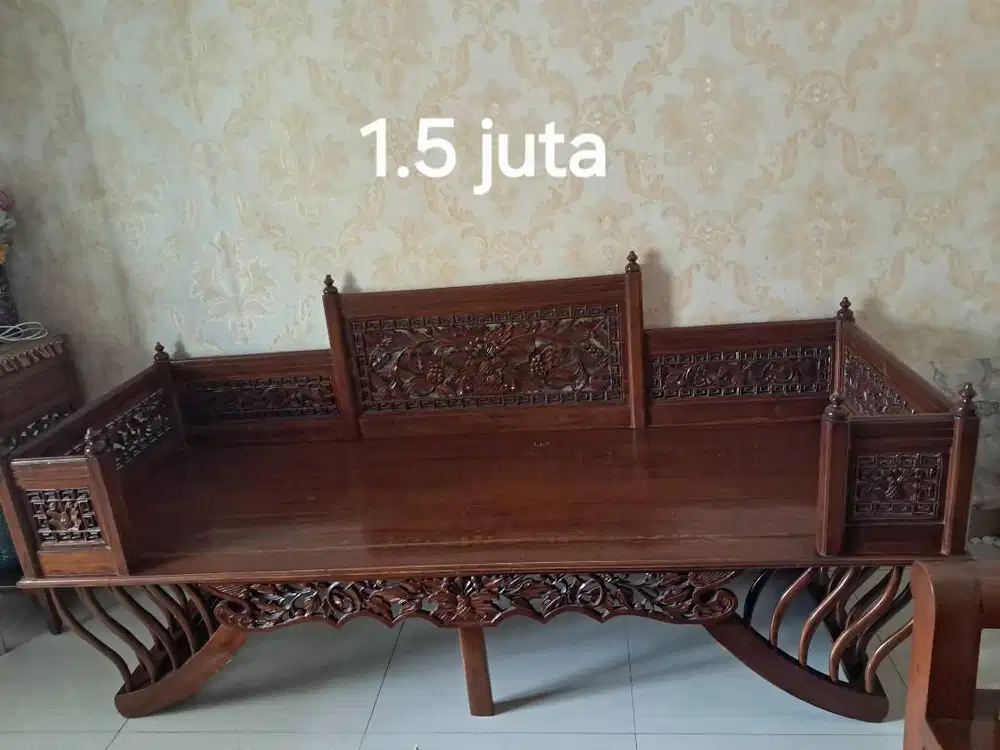 Furniture tempahan kayu jati asli