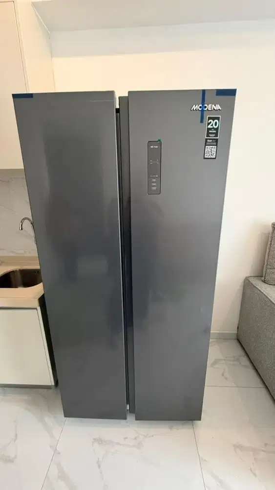 KULKAS MODENA SIDE BY SIDE 467liter POWERHUB INVERTER